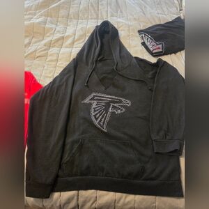 NFL Black Hoodie with Silver Logo